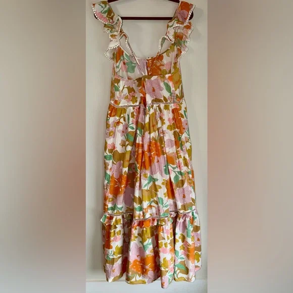 ASOS DESIGN curve ruffle maxi sundress featuring a retro floral print - size 16 - Picture 11 of 15